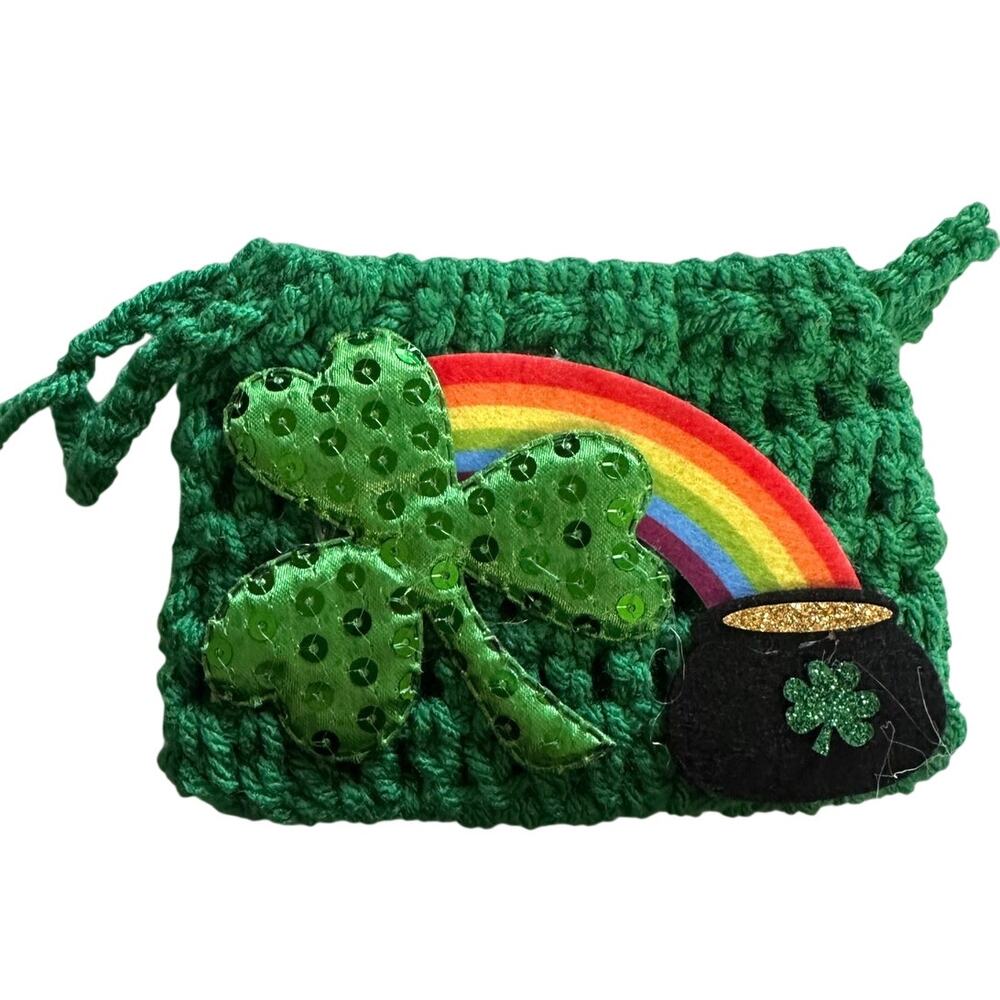 Hand made crochet St Patricks Day Purse
